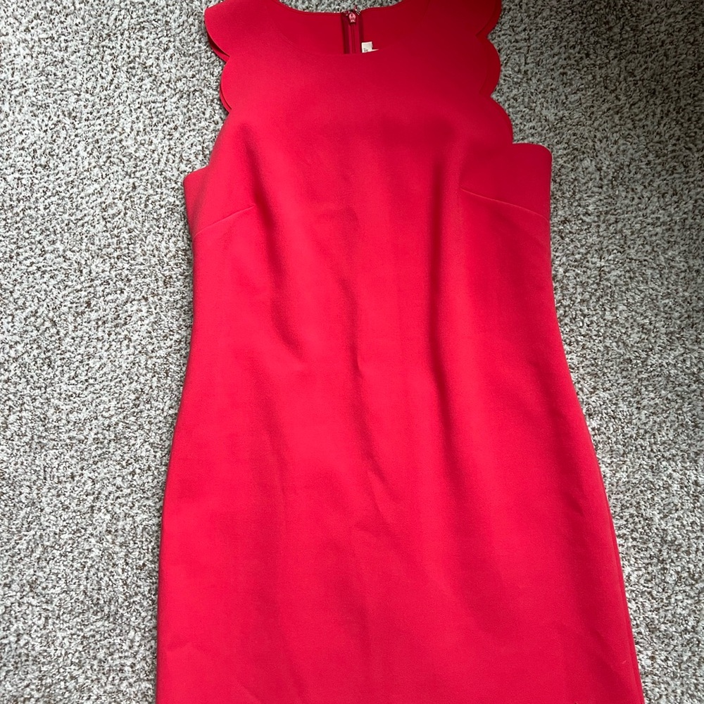 Elegant Red Scalloped Dress